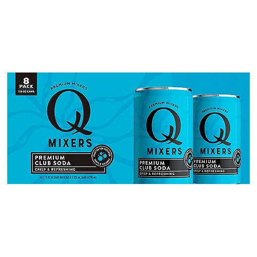 Q Premium Club Soda Mixers, 7.5 fl oz, 8 count