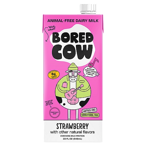 Bored Cow Strawberry Animal-Free Dairy Milk, 32 fl oz