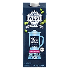West Life Smoothie Blend Unsweetened Plain Soymilk Plant-Based Beverage, 32 fl oz
