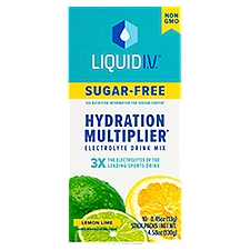 Liquid I.V. Hydration Multiplier Sugar-Free Lemon Lime Electrolyte Drink Mix, 0.45 oz, 10 count