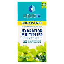 Liquid I.V. Hydration Multiplier Sugar-Free Green Grape Electrolyte Drink Mix, 0.45 oz, 10 count