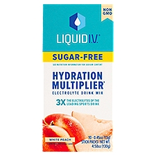 Liquid I.V. Hydration Multiplier Sugar-Free White Peach Electrolyte Drink Mix, 0.45 oz, 10 count
