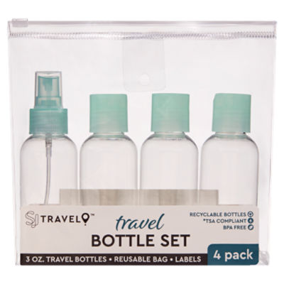 SJ Travel 3oz Travel Bottle Set, 4 Count