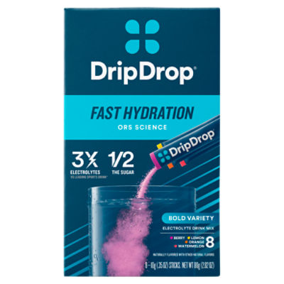 Drip Drop Bold Variety Fast Hydration Electrolyte Drink Mix, .35 oz, 8 count