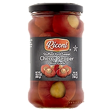 Riconi Olive/Garlic Stuffed Red Sweet Cherry Pepper, 10.5 oz