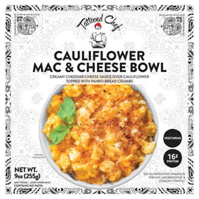 Tattooed Chef Cauliflower Mac & Cheese Bowl, 9 oz