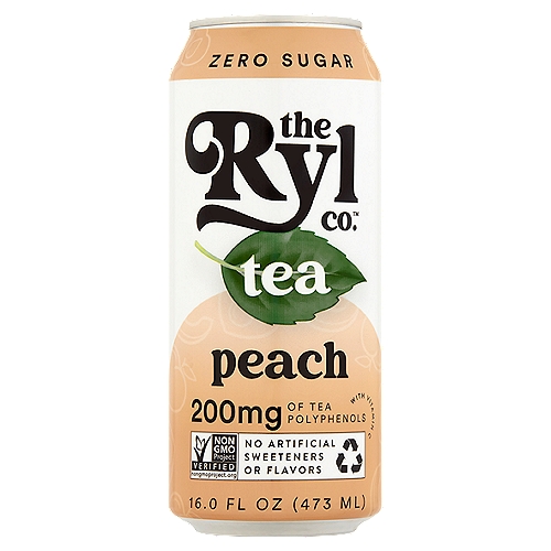 The Ryl Co. Zero Sugar Peach Tea, 16.0 fl oz
