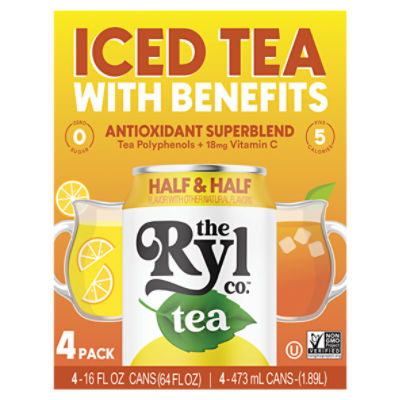 The Ryl Co. Half & Half Iced Tea, 16 fl oz, 4 count