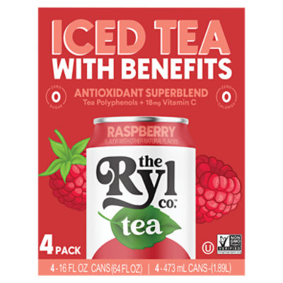 The Ryl Co. Raspberry Iced Tea, 16 fl oz, 4 count