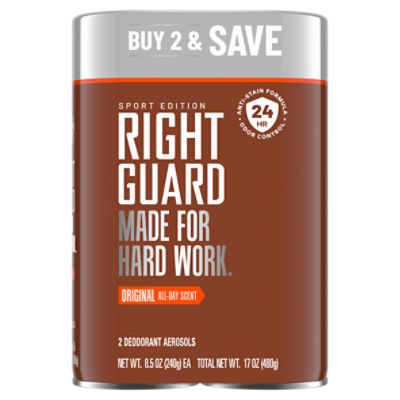 Right Guard Sport Edition Original All-Day Scent Deodorant Aerosols, 8.5 oz, 2 count
