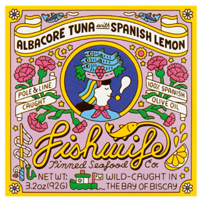 Fishwife Pinned Seafood Co. Albacore Tuna with Spanish Lemon, 3.2 oz