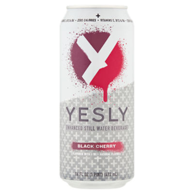 YESLY Black Cherry Enhanced Still Water Beverage, 16 fl oz