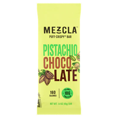 Mezcla Pistachio Chocolate Puff-Crispy Bar, 1.4 oz