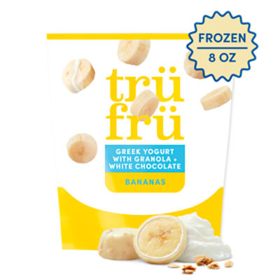 Trü Frü Greek Yogurt with White Chocolate + Granola Frozen Fresh Bananas, 8 oz