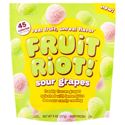 Fruit Riot! Sour Grapes Candy, 8 oz, 8 Ounce