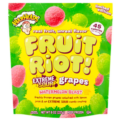 Fruit Riot! Warheads Watermelon Blast Extreme Sour Grapes Limited Edition, 8 oz