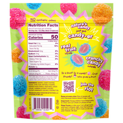 Fruit Riot Crunchy Candy Grapes Mix, Real Frozen Fruit Image 8 of 9