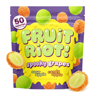 Fruit Riot! Sour Apple Candy Apple Flavored Spooky Grapes Limited Edition, 8 oz