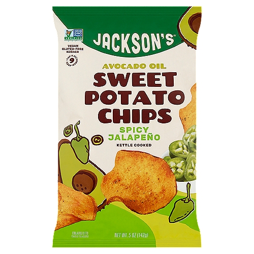 Jackson's Avocado Oil Spicy Jalapeño Kettle Cooked Sweet Potato Chips, 5 oz