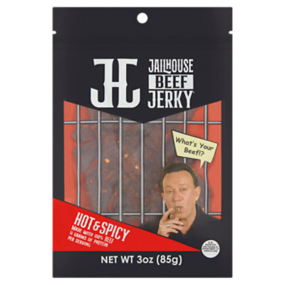 JailHouse Beef Jerky Hot & Spicy Beef, 3 oz