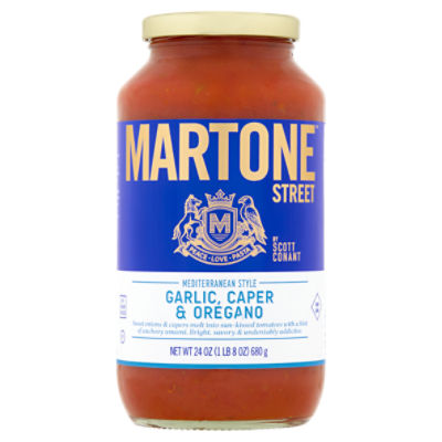 Martone Street Mediterranean Style Garlic, Caper & Oregano Sauce, 24 oz