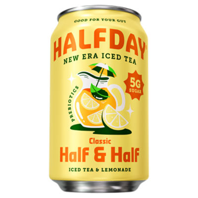 Halfday Classic Half & Half Iced Tea & Lemonade Prebiotics Iced Tea, 12 fl oz