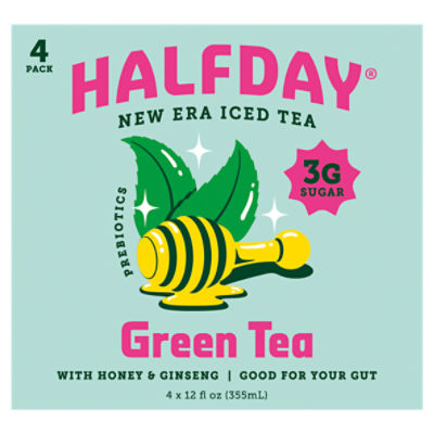 Halfday Prebiotics with Honey & Ginseng Green Tea, 4 count, 12 fl oz