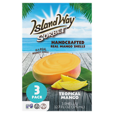 Island Way Tropical Mango Sorbet, 3 count, 12.7 fl oz