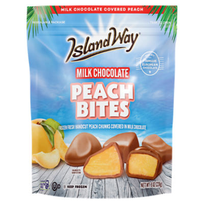 Island Way Milk Chocolate Covered Peach Bites, 8 oz