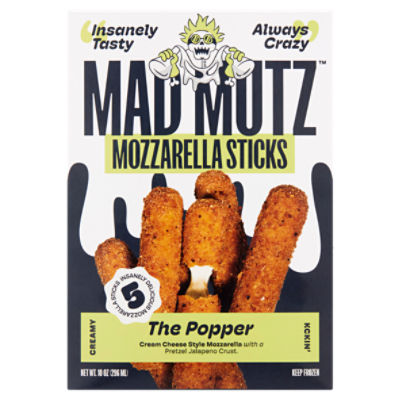 Mad Mutz The Popper Mozzarella Sticks, 5 count, 10 oz