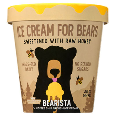 Ice Cream For Bears Bearista Coffee Chip French Ice Cream, 14 fl oz