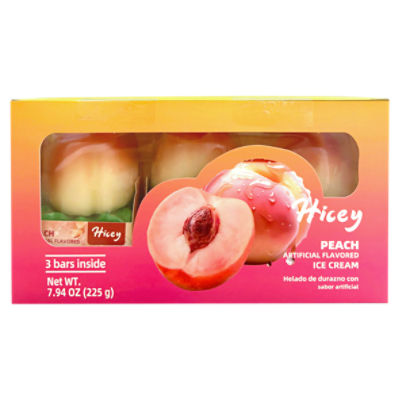 Hicey Peach Ice Cream, 3 count, 7.94 oz