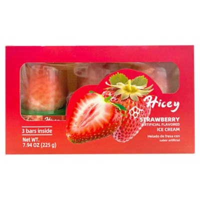Hicey Strawberry Ice Cream, 3 count, 7.94 oz