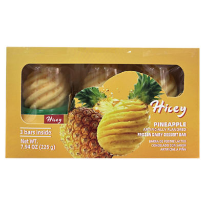 Hicey Pineapple Frozen Dairy Dessert Bar, 3 count, 7.94 oz