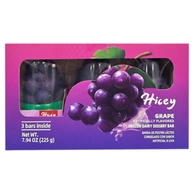Hicey Grape Frozen Dairy Dessert Bar, 3 count, 7.94 oz