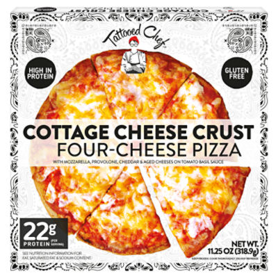 Tattooed Chef Cottage Cheese Crust Four-Cheese Pizza, 11.25 oz
