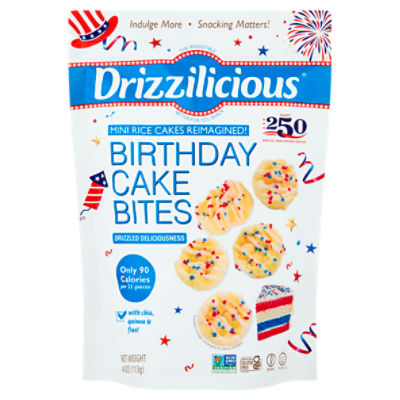 Drizzilicious Birthday Cake Mini Rice Cake Bites, 4 oz