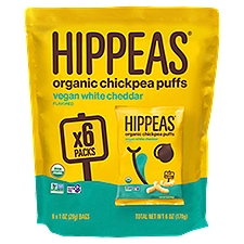Hippeas Vegan White Cheddar Flavored Organic Chickpea Puffs, 1 oz, 6 count