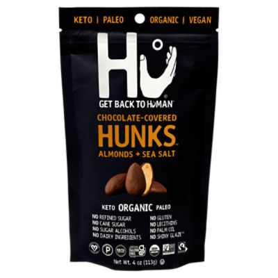 Hu Hunks Organic Chocolate Covered Almonds + Sea Salt, 4 oz