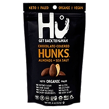 Hu Hunks Organic Chocolate Covered + Sea Salt, Almonds, 4 Ounce