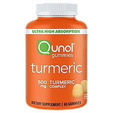 Qunol Gummies Ultra High Absorption Turmeric Complex, Dietary Supplement, 500mg, 60 count