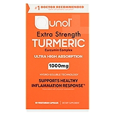 Qunol Dietary Supplement, Extra Strength Turmeric Curcumin Complex 1000mg, 60 Each