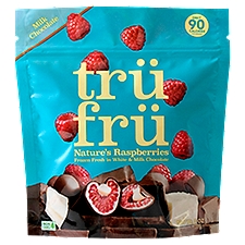 Trü Frü Nature's Raspberries in White & Milk Chocolate, 8 oz