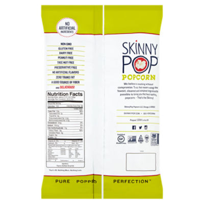 SKINNYPOP Original Popped Popcorn, 4.4 oz bag