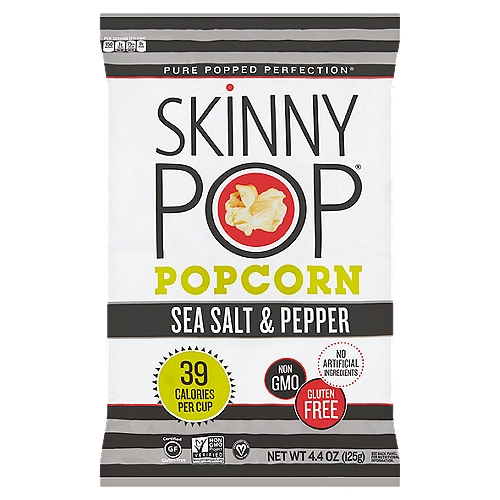 Just 4 ingredients: popcorn, sunflower oil, salt and black pepper. 39 calories per cup. 0g Trans fat. Cholesterol free. Non-GMO. No gluten ingredients. Nut, egg & dairy free