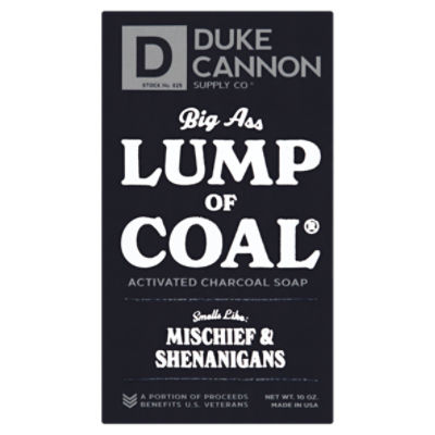 Duke Cannon Supply Co. Big Ass Lump of Coal Stock No. 025 Activated Charcoal Soap, 10 oz