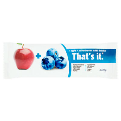 That's It Apple + Blueberries Fruit Bar, 1.2 oz Fairway