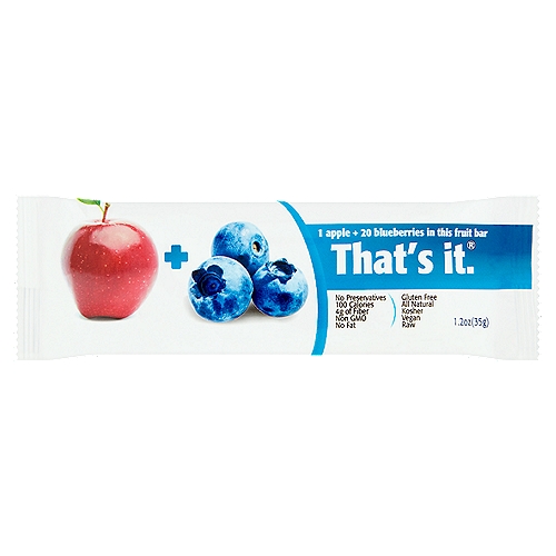 That's It Apple + Blueberries Fruit Bar, 1.2 oz