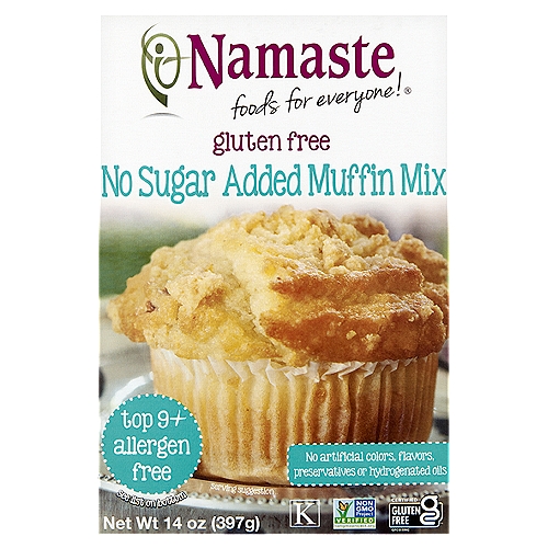 Namaste Gluten Free No Sugar Added Muffin Mix, 14 oz
This product is free from:
✓ wheat
✓ gluten
✓ egg
✓ dairy
✓ peanuts
✓ tree nuts
✓ crustaceans
✓ sulfites
✓ sesame
✓ lupin
✓ celery
✓ soy
✓ mustard
✓ shellfish
✓ fish