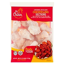 Mr Chikin Uncooked Ice Glazed Chicken Wing Sections, 40 oz, 40 Ounce